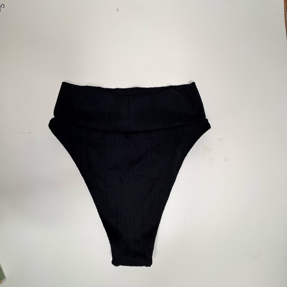 Aerie Ribbed Bikini Top Size Medium and Bottom in Black Size Small - Picture 9 of 9